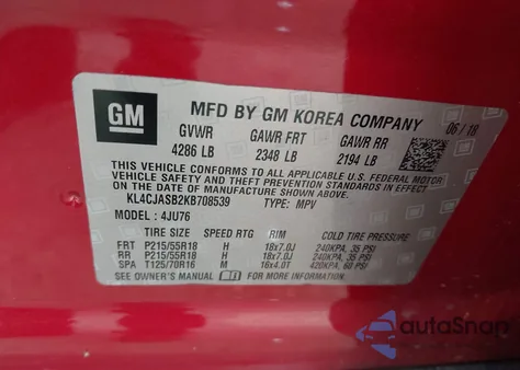 2019 Buick Encore Fwd Preferred z USA, uszkodzony, nr VIN KL4CJASB2KB708539